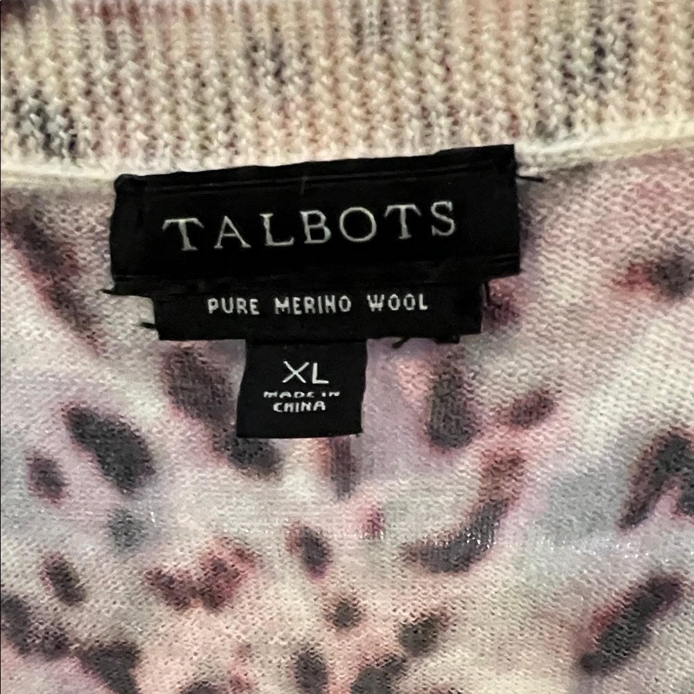 Talbots Pink and Beige Patterned Sweater
